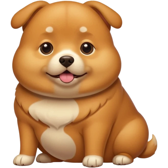 Cachorro caramelo gordo  emoji