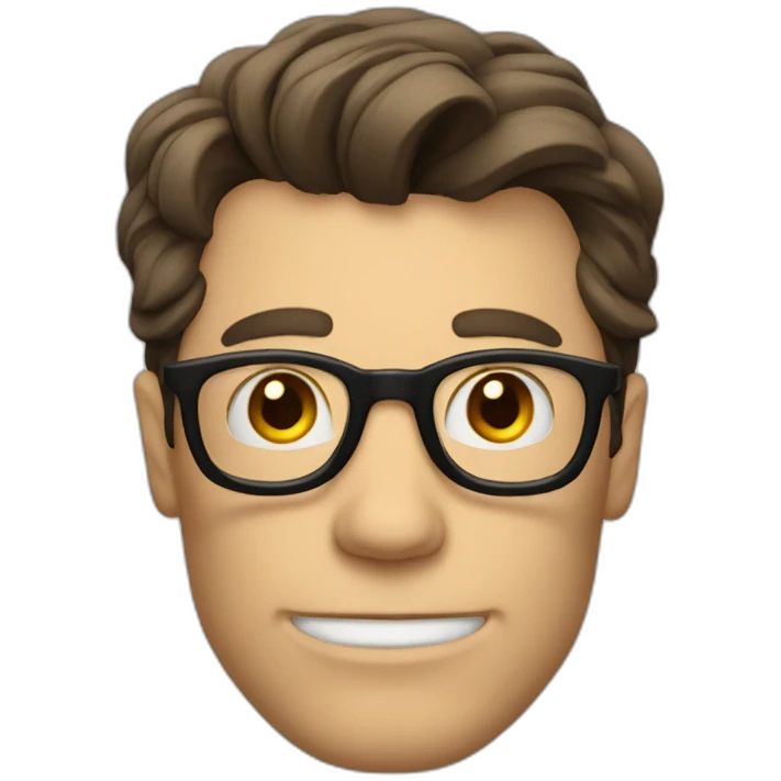 half portrait of clark kent with high great-looking hair emoji