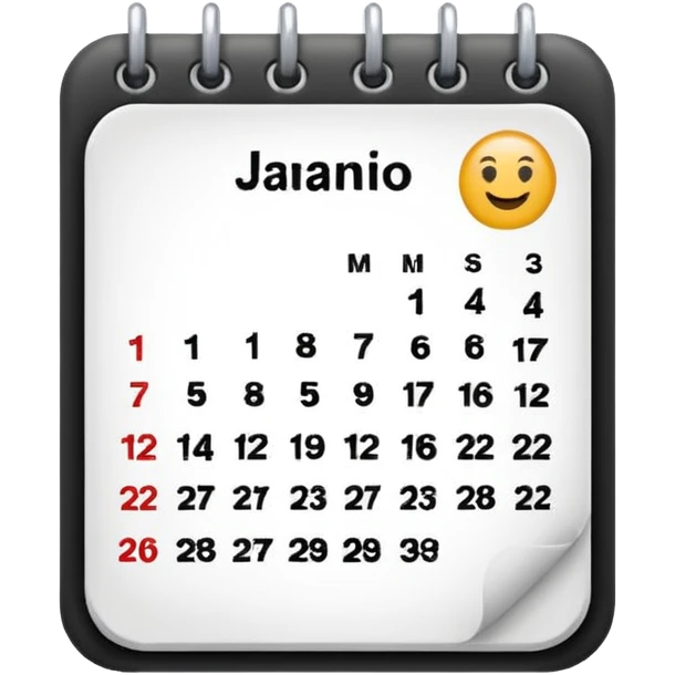 um calendário minimalista emoji