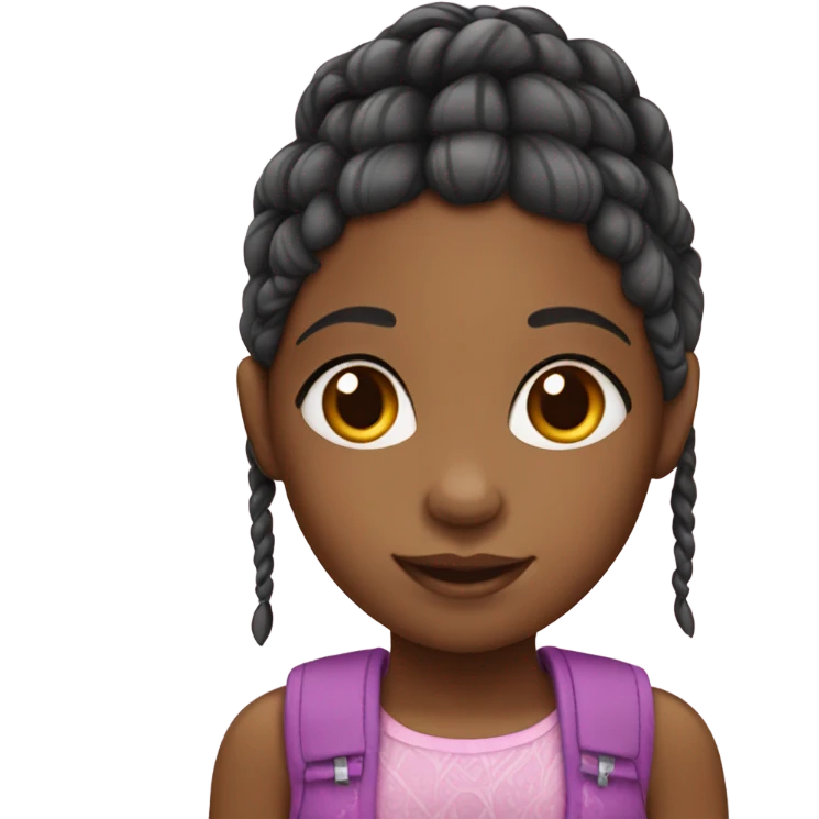 african american little girl with braids emoji