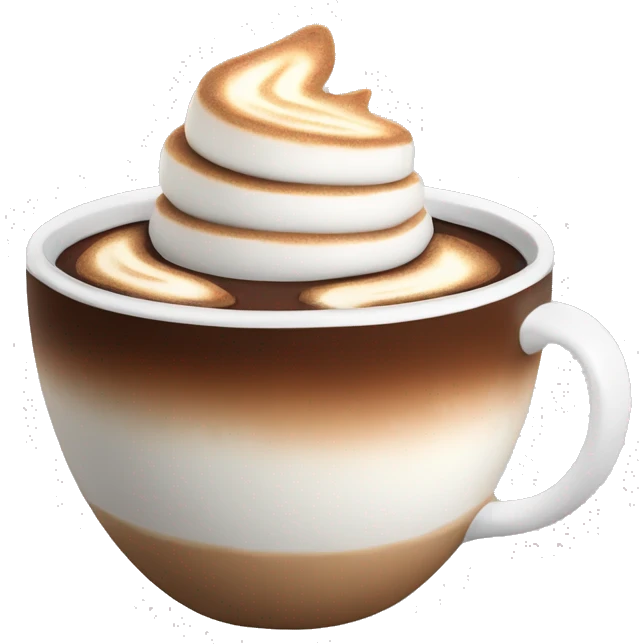 hot chocolate with a toasted marshmallow rim emoji