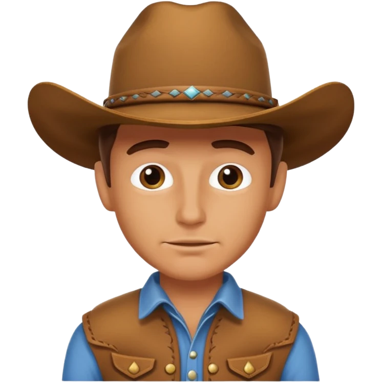 Cowboy man shy emoji