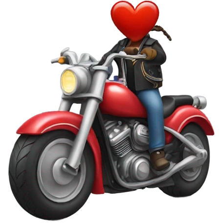Heart riding motorcycle  emoji