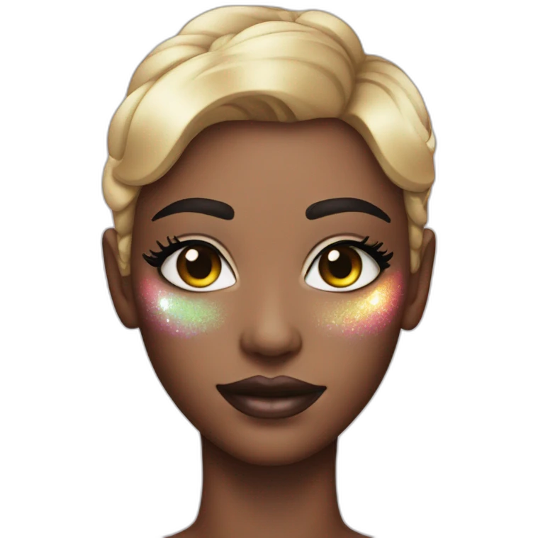Holographic make up emoji