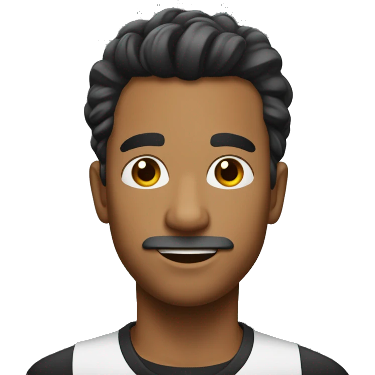 chico moreno con el pelo negro liso corto  emoji