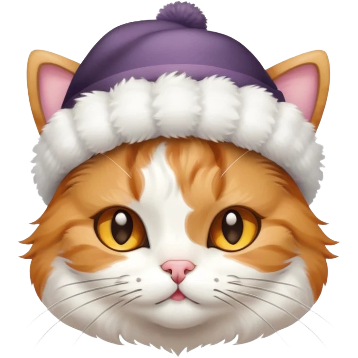 cat with a bow and hat emoji