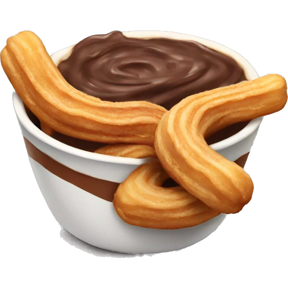 Churros with Nutella in a bowl emoji