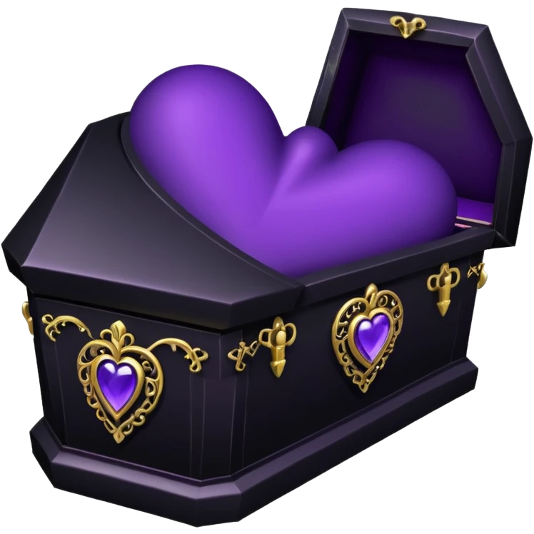 heart with purple gothic black coffin emoji