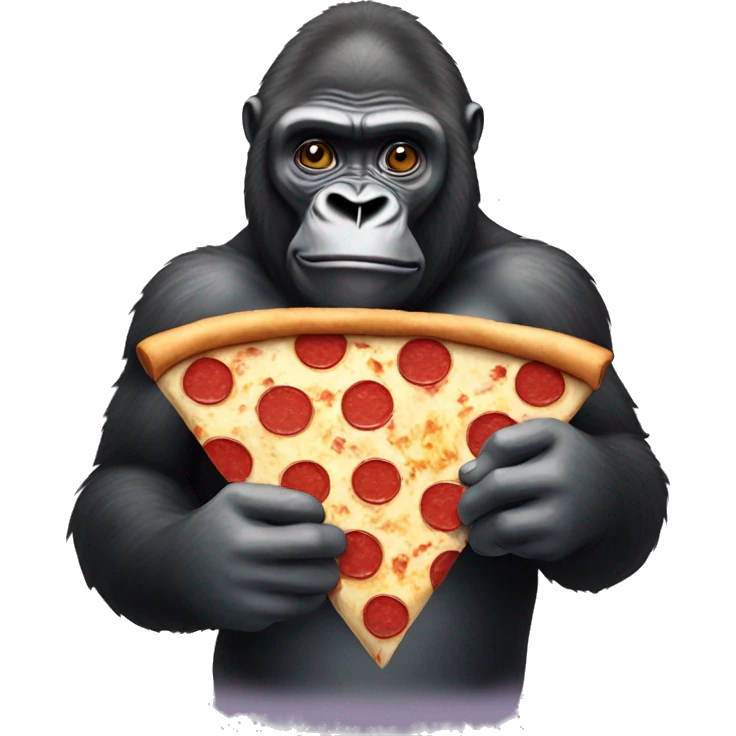 Gorilla holding pizza emoji