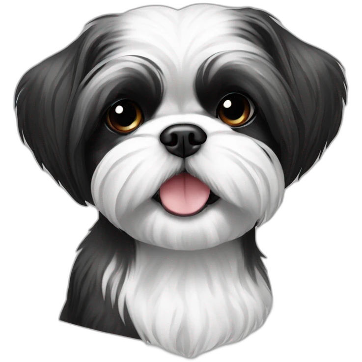 shih tzu dog black and white emoji