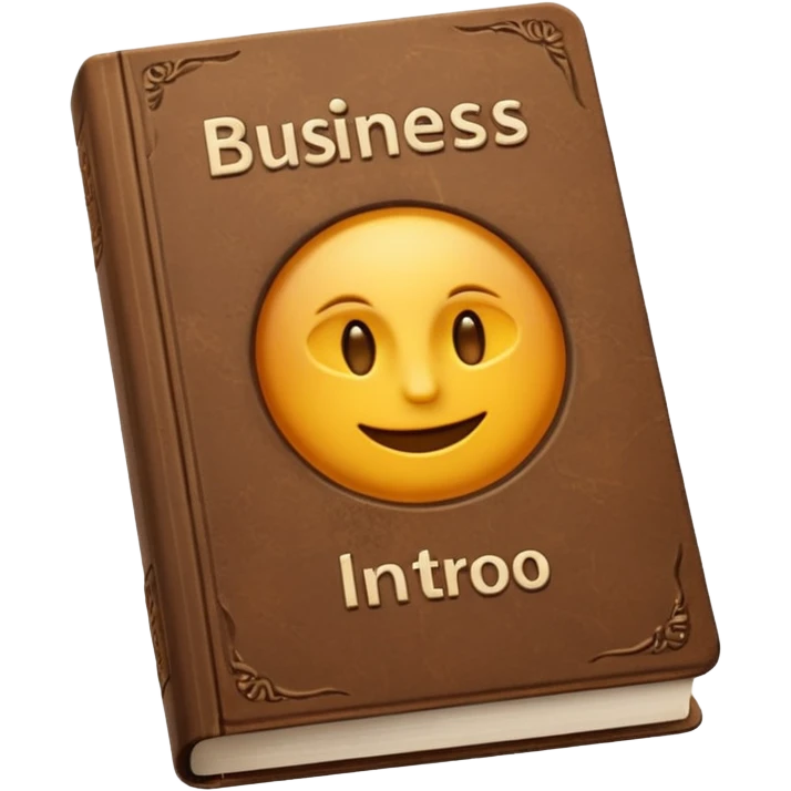 a book with a title " business intro " emoji