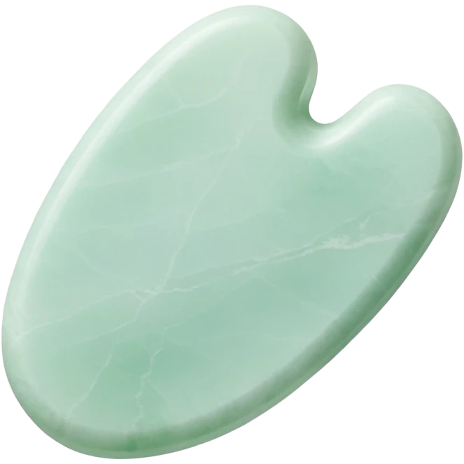 Gua sha stone tool, minimalist, rounded, soft pastel colors, facial massage emoji