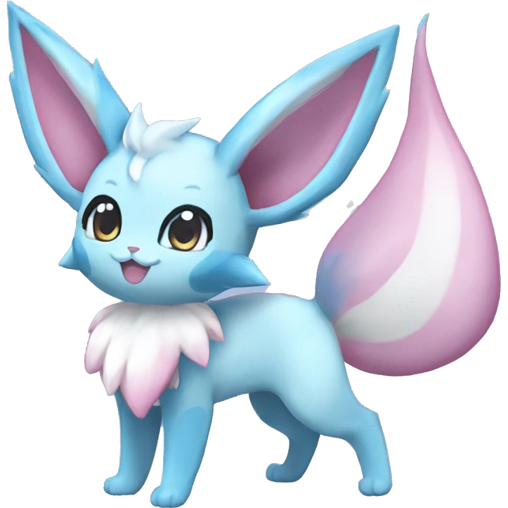 Kawaii Sylveon-Glaceon-Vaporeon-Espeon-Pokémon full body emoji