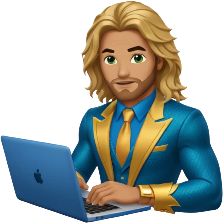 Aquaman with laptop emoji