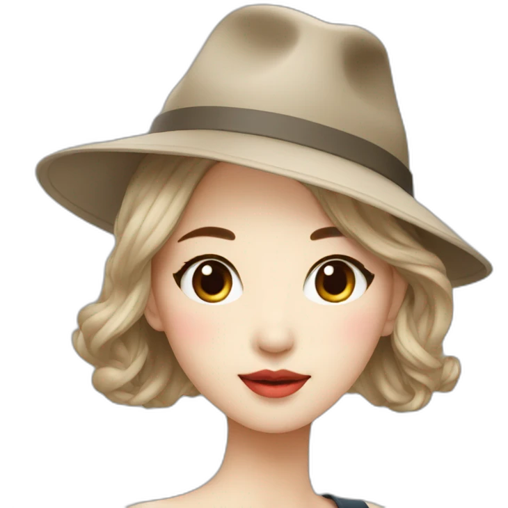 korean model with hat emoji