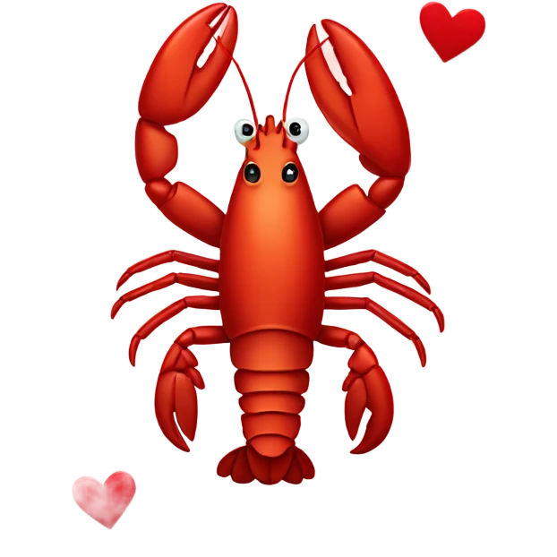 lobster on valentine card emoji
