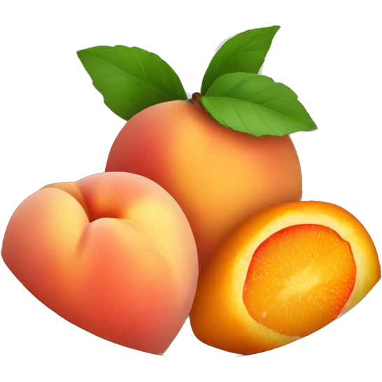 Peach, orange, strawberry in a bowl emoji