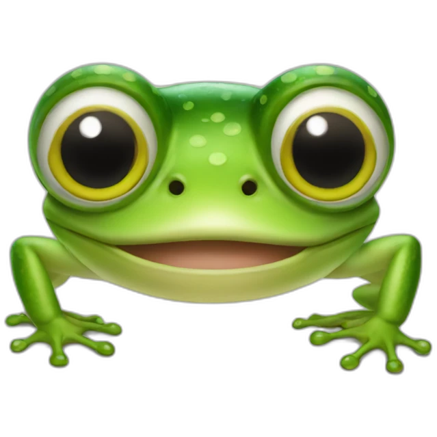Frog with 3 eyes smiling emoji