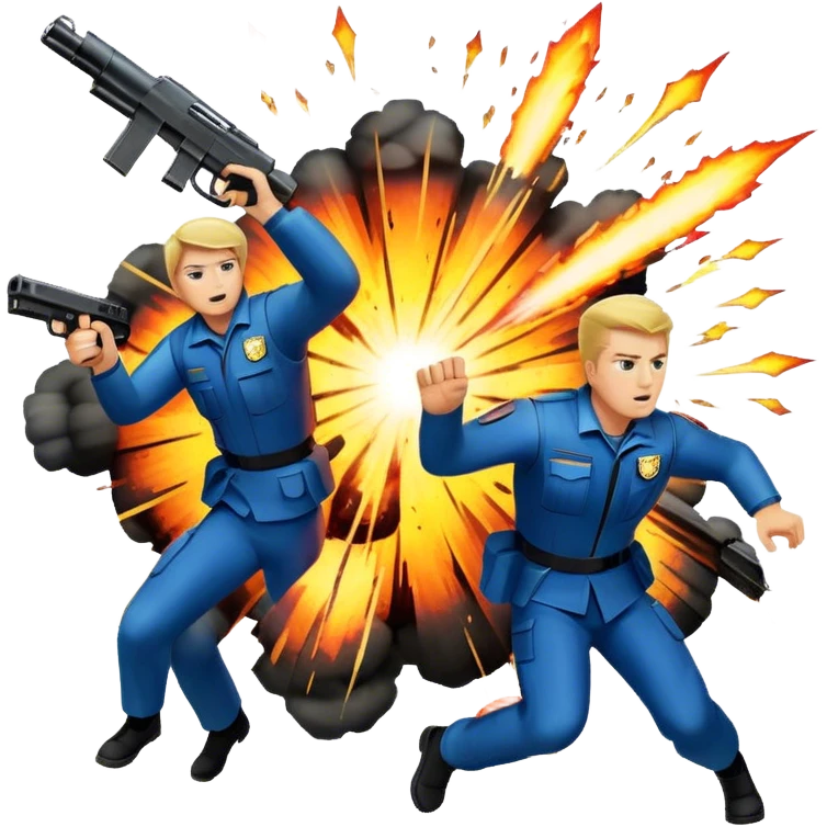 Icon for Action Movies: A photorealistic, vibrant collage in the style of a movie poster, featuring intense action scenes—explosions, high-speed chases, and dramatic close-ups of characters in combat. The design should capture the adrenaline-pumping energy of action films. Transparent background. emoji