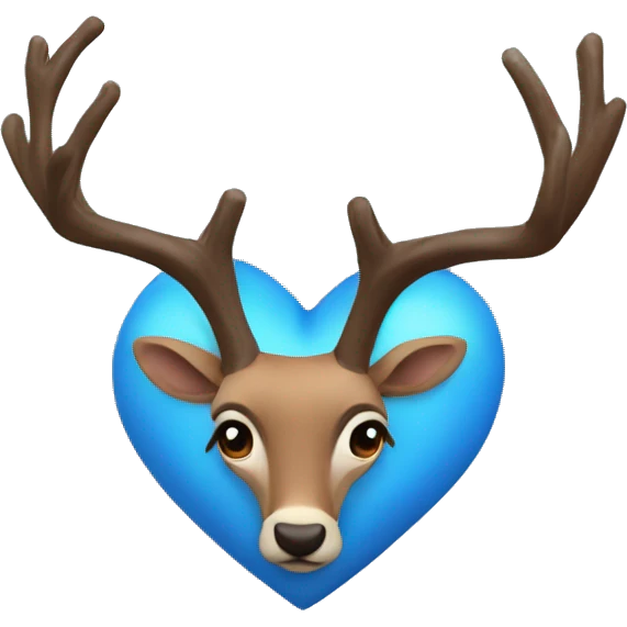 Corazón azul venado  emoji