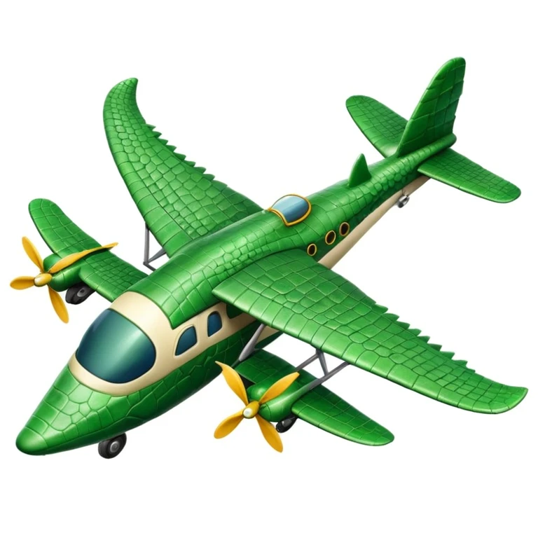Hace una emoji de un cocodrilo que sea un avion emoji