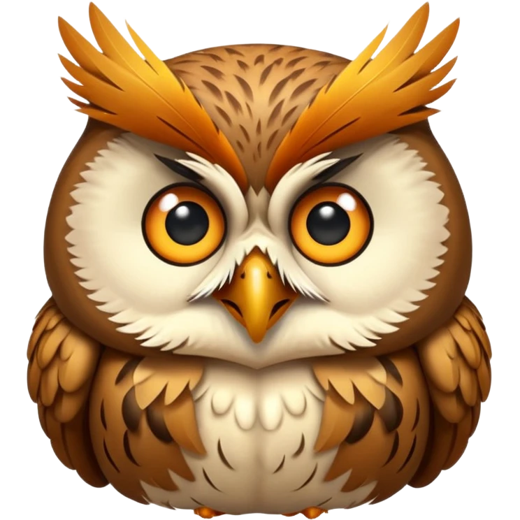 owl shocked expression feathers puffed emoji