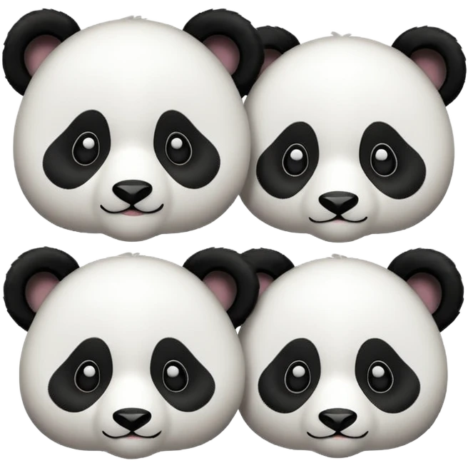 I want 3 panda emojis. One facing right, next one right going up, next one right going down emoji