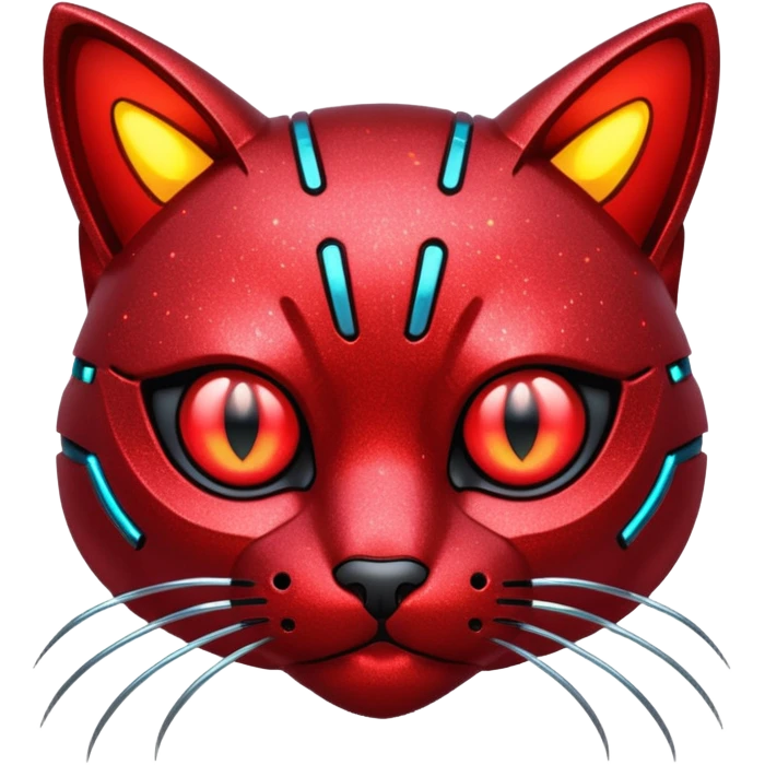 red glitter cyberpunk cat emoji
