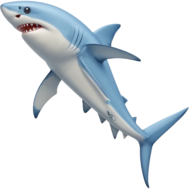 Un tiburón azul parado en dos pata con unas nike azul clarito emoji