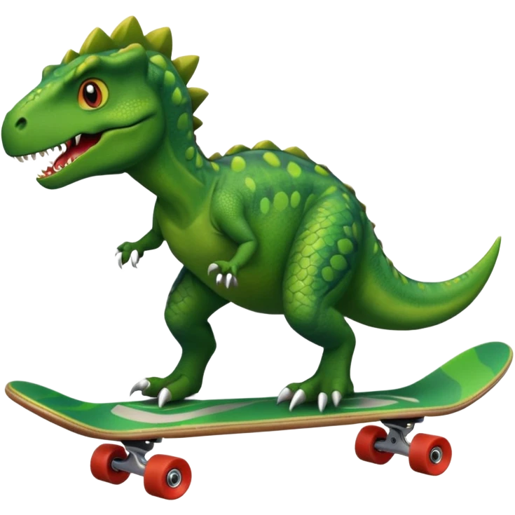Dinosaur on a skateboard emoji