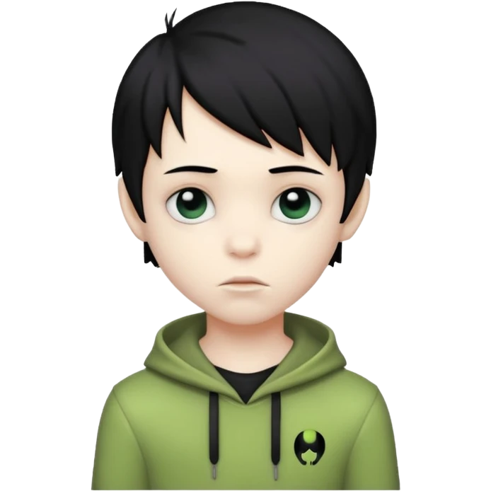 boy alien with black hair emo emoji
