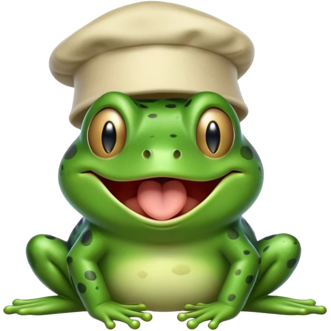sleepy frog with nightcap yawning cutely emoji