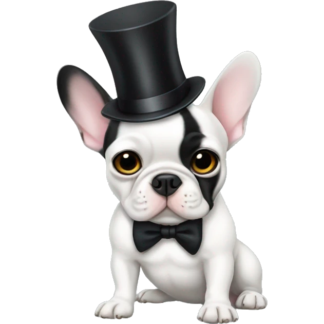 French bulldog with tux  emoji