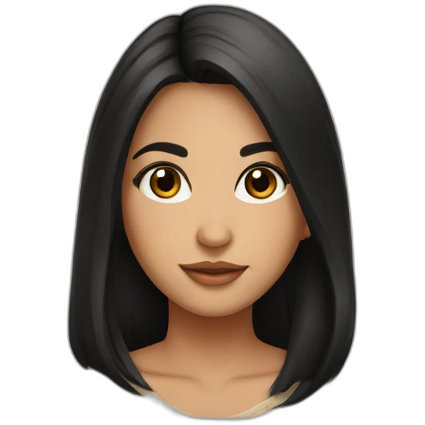 Beautiful Mexican girl with black hair and brown eyes emoji