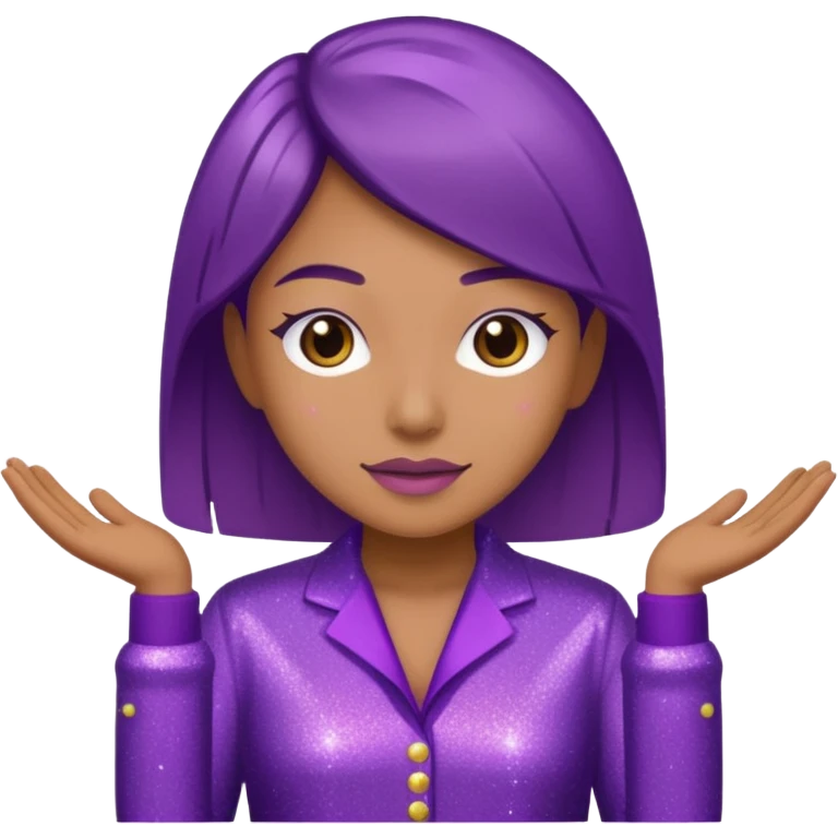 supervisor wearing glitter purple glittery clothes emoji