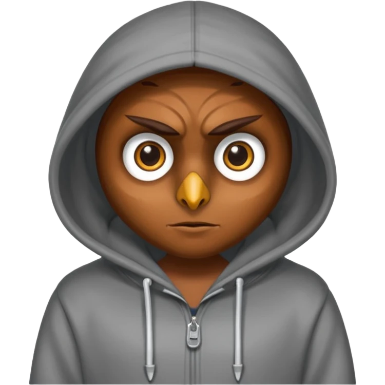 Owl bearer wearing hoody emoji