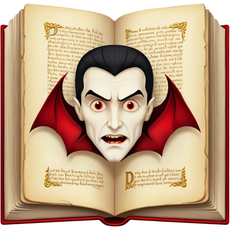 White vintage book “Dracula” emoji