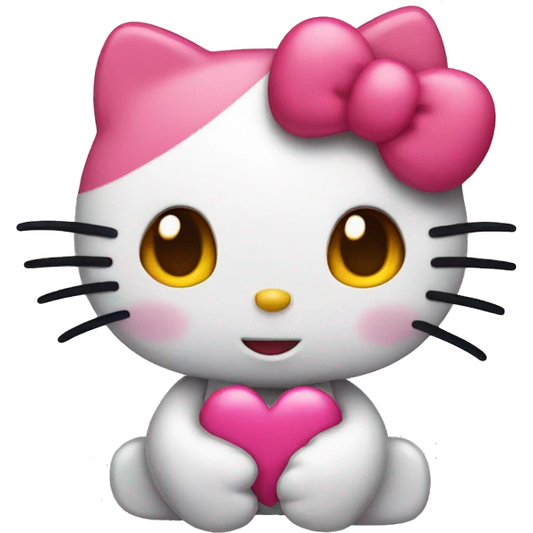 hello kitty with heart emoji