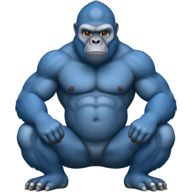 A blue gorilla with no legs emoji