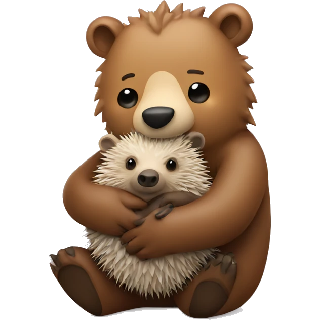 bear hugging hedgehog emoji