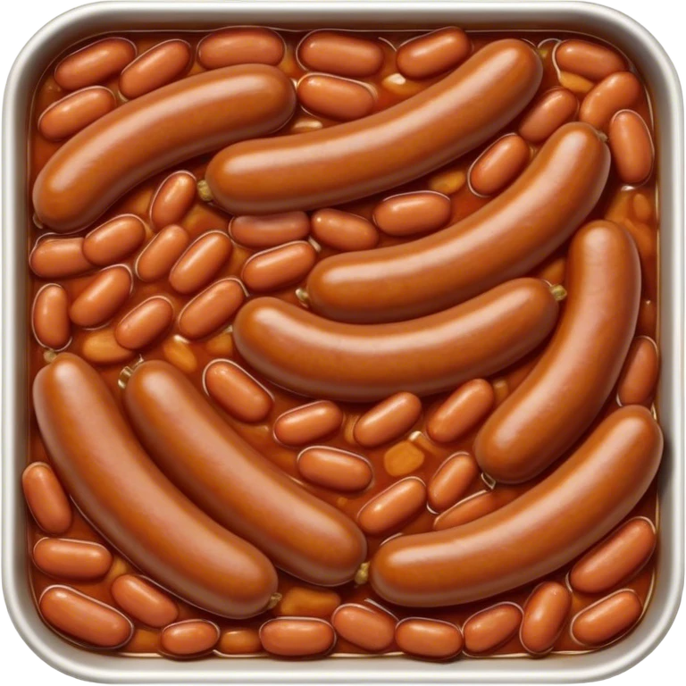 Baked beans and on the side 2 sausages emoji