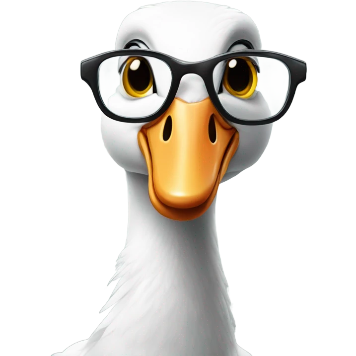 Goose with glasses  emoji