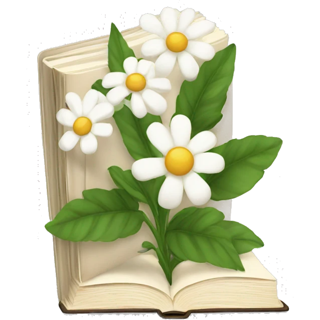 book with white flowers emoji