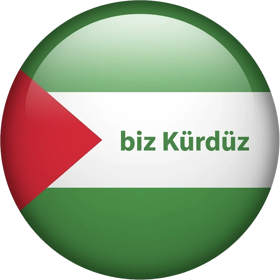 Emojinin büyük olmasını beyaz olan kısımda bayrağın ortasına ufak şekilde biz Kürdüz yazılmasını istiyorum emoji
