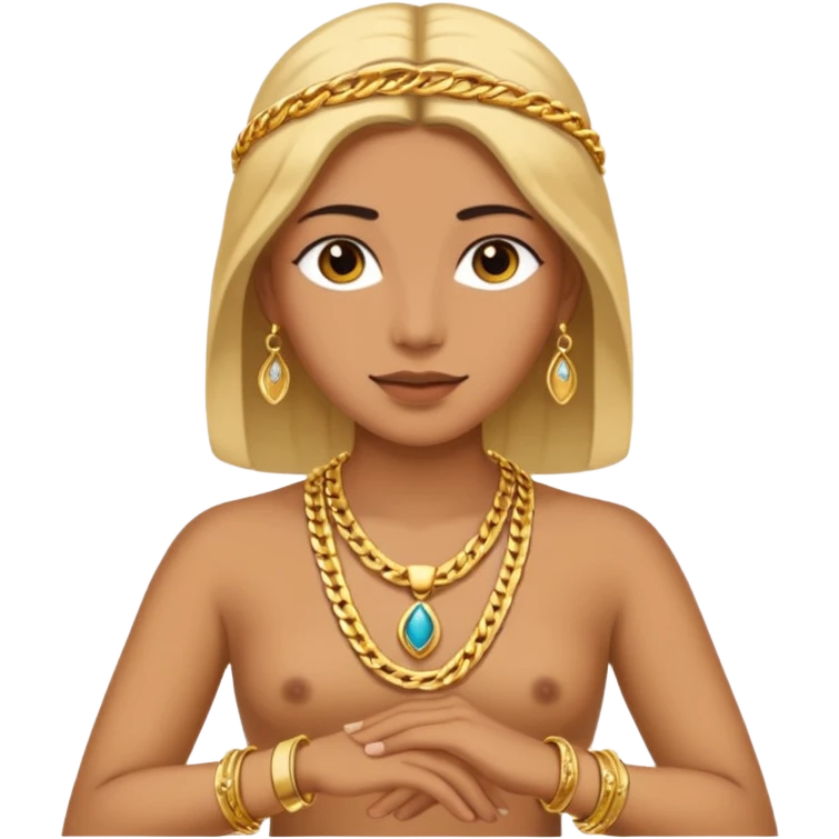 Neck traditional gold chain and gold bangel emoji
