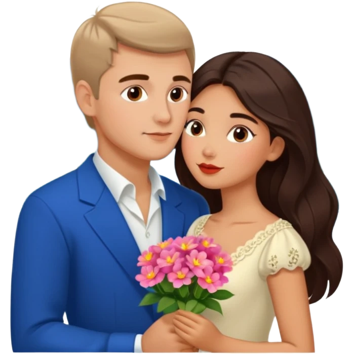 Kissing Couple traveling in Montenegro russian man and elegant  Latina girl delicate flowers and mountains in the background  emoji