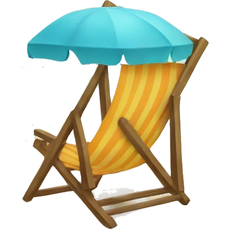 beach chair with waves emoji