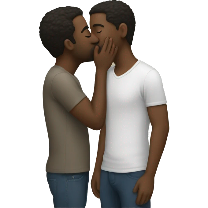 Two white guys kissing  emoji