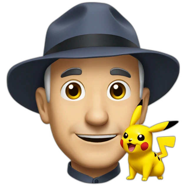 Louis de Funès avec Pikachu emoji