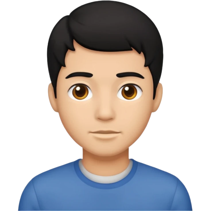 black hair male emoji